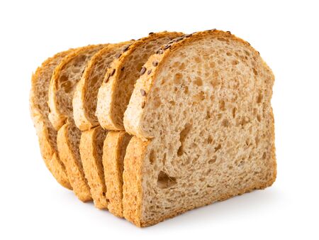Sliced bread close up on a white. Isolated.