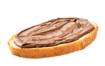 Chocolate butter sandwich on a white background.