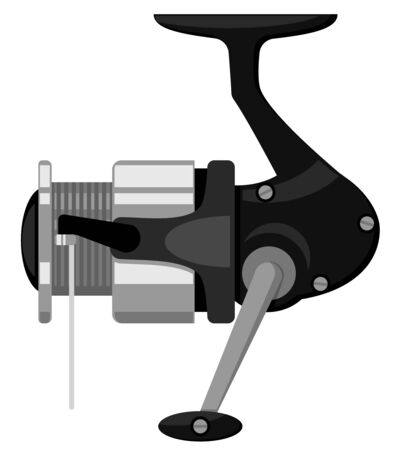 Spinning reel close-up on a white background. Fishingのイラスト素材