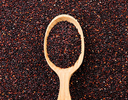 Background from black quinoa close-up. The view from topの写真素材
