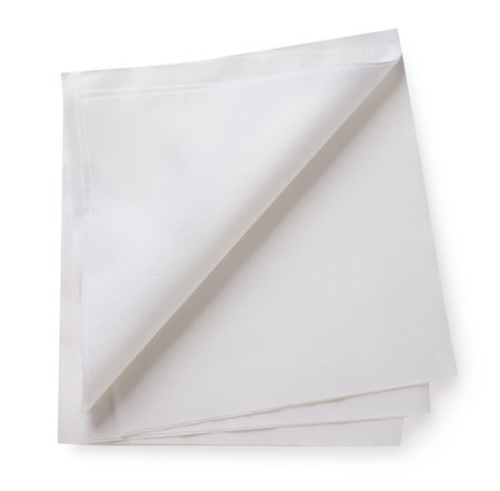 Napkins close-up on a white background. Top viewの写真素材