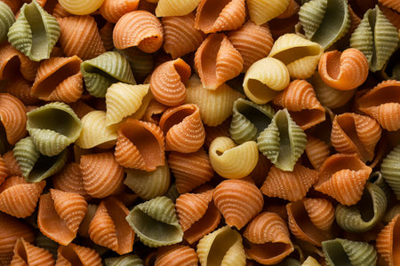 Colorful shell paste close-up, background. Top viewの写真素材