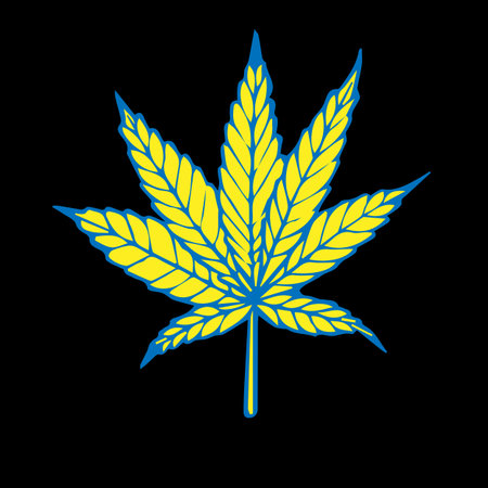 cannabis, marijuana, legalization, ukraine, flagのイラスト素材