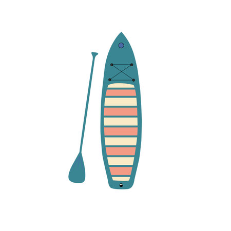 Surf or sup board with paddle.のイラスト素材