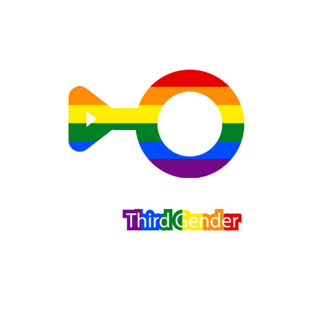 icon of the third gender on a white background made in the lgbt flag. vectorのイラスト素材