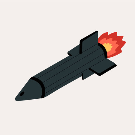 flying cruise missile. hand drawn. vector illustrationのイラスト素材