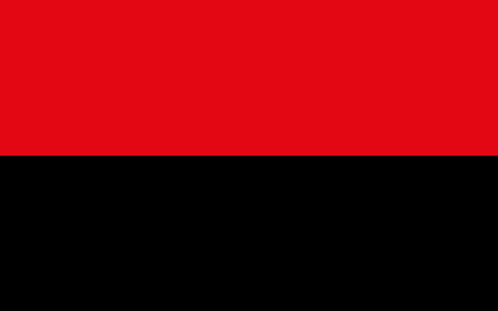 Coat of Arms of Ukrainian Nationalists (OUN-UPA) against the background of the red-and-white flag . vector illustrationのイラスト素材