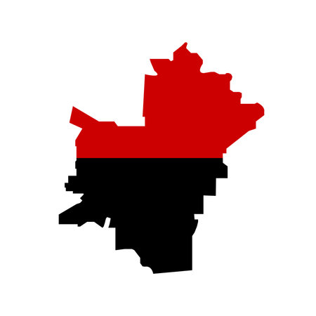 Luhansk city map of Ukraine with UPA flag illustrationのイラスト素材