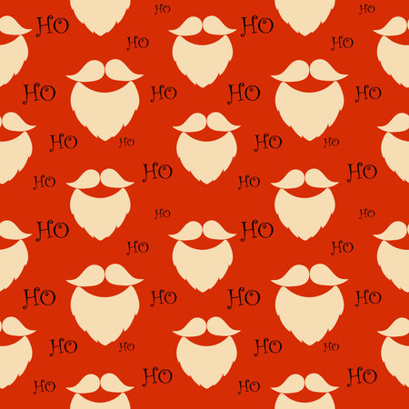 Seamless pattern with Santa's beard and mustache. Christmas wrap. vectorのイラスト素材
