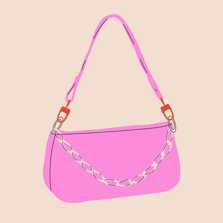 Women fashion bag. Lady accessories vector flat illustrationのイラスト素材