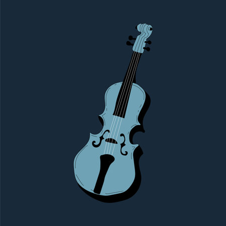 Poster idea for music event, with symbols of the violin instrument. Banner, flyer, invitation, ticket or advertising banner with abstract violin. Flat vector illustration. hand draのイラスト素材