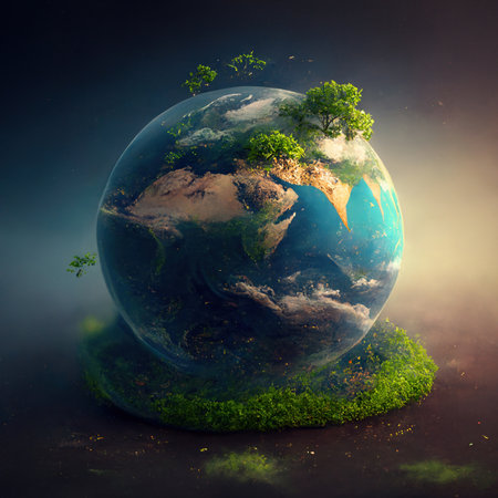 Illustration Earth. Generative AIの素材