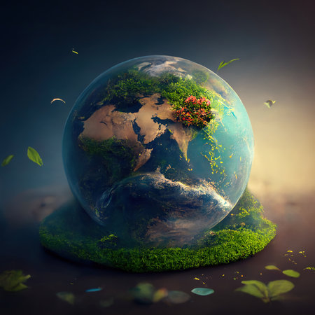 Illustration Earth. Generative AIの素材
