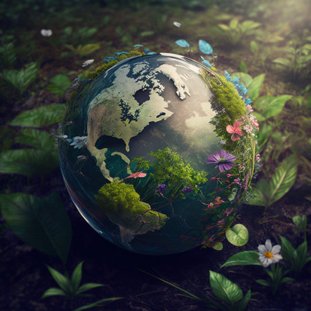 Illustration Earth. Generative AIの素材