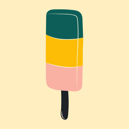 Ice cream in bright cartoon style. Ice Cream flat vector in nice colors isolated on white background.のイラスト素材