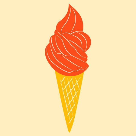 Ice cream in bright cartoon style. Ice Cream flat vector in nice colors isolated on white background.のイラスト素材