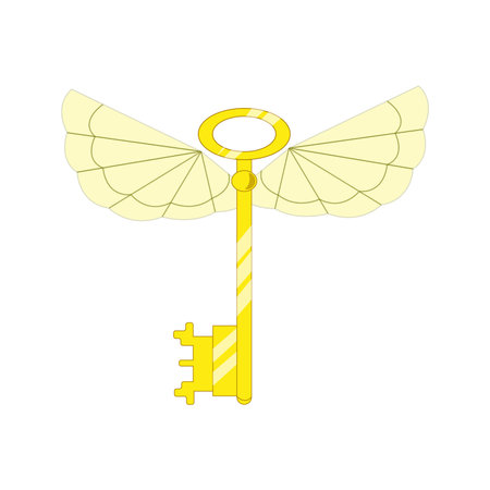 Magic keys with wings from the movie. Vector illustrationのイラスト素材