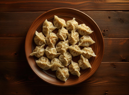 Homemade Ukrainian traditional dish dumplings.の素材