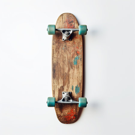 Colorful skateboard on white backgroundの素材