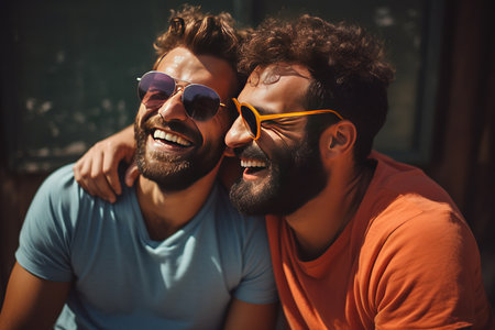 Gay couple. Happy smiling. Love concept.の素材