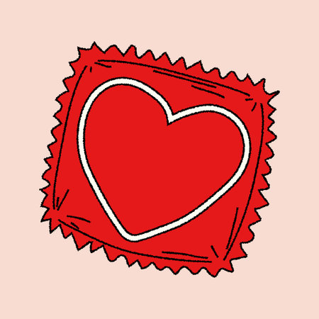 Condom in the form of a heart. Contraception. Concept Valentine's dayのイラスト素材