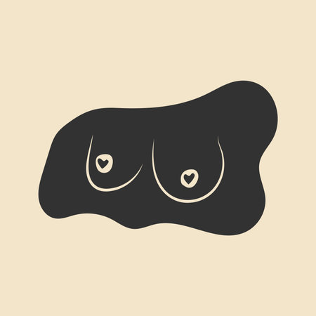 Hand drawn woman breast. Illustrations of breasts. Vector illustrationのイラスト素材