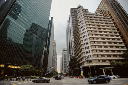 Singapore, 25 October, 2017 - downtown district, financial skyscrapers and modern architectureのeditorial素材