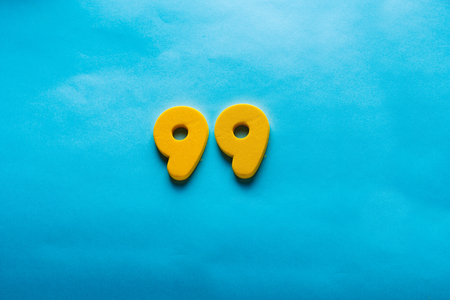 99 years old celebrating classic . Colored happy anniversary ninety-nine template colorful numbers. Greetings celebrates card. Traditional framed digits of ages. Sale, special prize, % off concept.の写真素材