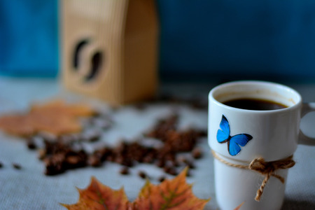 Coffee still life with cup of coffeeの写真素材