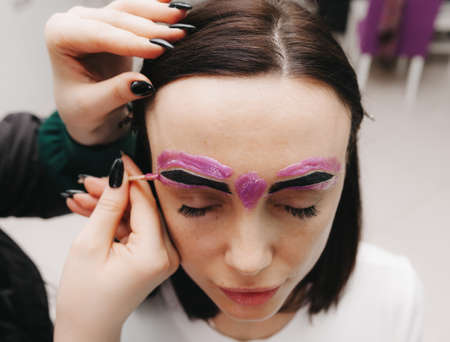 Eyebrow waxing for women, eyebrow correction. eyebrow waxingの写真素材