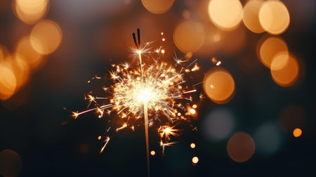 sparkler in hand. New Year. Christmas. holiday.の素材