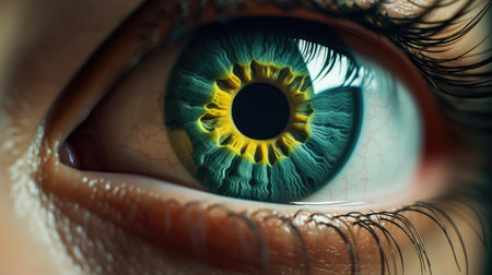 Blue, green macro eye close-upの素材