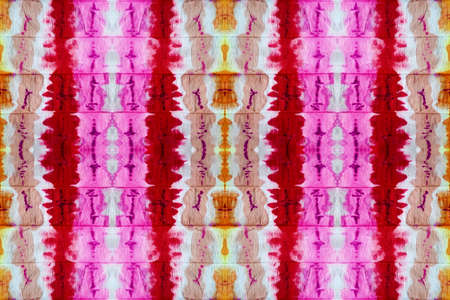 Seamless tie dye pattern. Swimwear stripe. Pink, violet Ethnic kaleidoscope hand drawn texture. ...