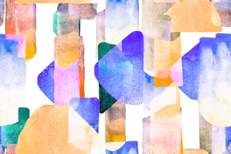 Organic Geometry. Multicolor Angular Elements. Furniture Fabric. Carpet Ornament. Graphic Avant...