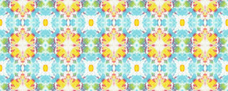 Dye Effect Seamless. Ethnic Texture. Flowers Psychedelic Ornament. Multicolor Mottled Pattern....