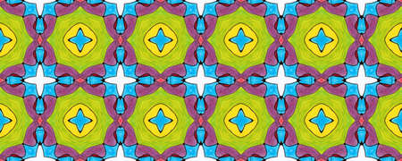 Mexican Seamless Carpet. Folk Art Design. Floral Abstract Modern Art. Multicolor Geo Symmetric...