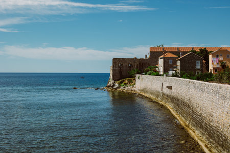 Amazing view of Budva old town and the sea. beautiful cloudy sky. Travel destination in Montenegro.の写真素材