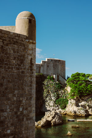 Amazing view of Dubrovnik old town and the sea. Travel destination in Croatia.の写真素材
