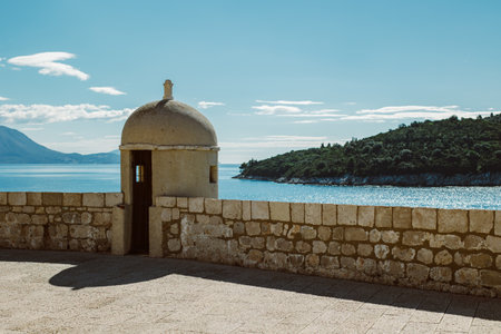 Amazing view of Dubrovnik old city and the sea in a sunny day. Travel destination in Croatia.の写真素材