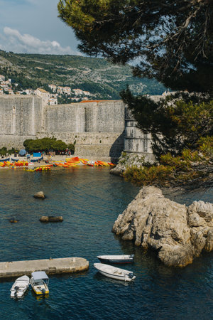 Amazing view of Dubrovnik old town from the hill. Travel destination in Croatia.の写真素材