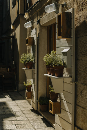 Street in Split old town in a sunny day. Travel destination in Croatia.