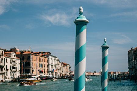 Amazing cityscape view of Venice old town and channel. Travel destination in Italy.の写真素材