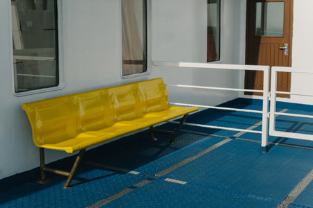 Ferry deck on a summer sunny day. Minimal concept.の写真素材