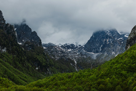 Amazing view of mountains in National Park Prokletije, Montenegro. Nature background.の写真素材