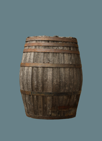 Old wine oak barrel on an isolated background.の写真素材