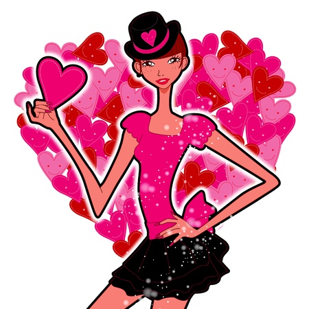 valentine girlのイラスト素材