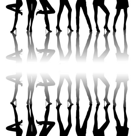 leg model silhouetteのイラスト素材