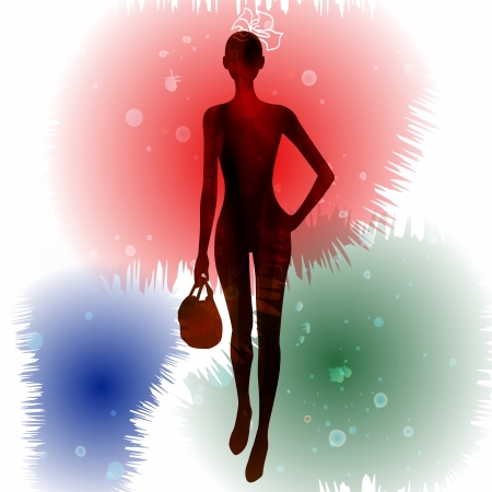 fashion model silhouettesのイラスト素材