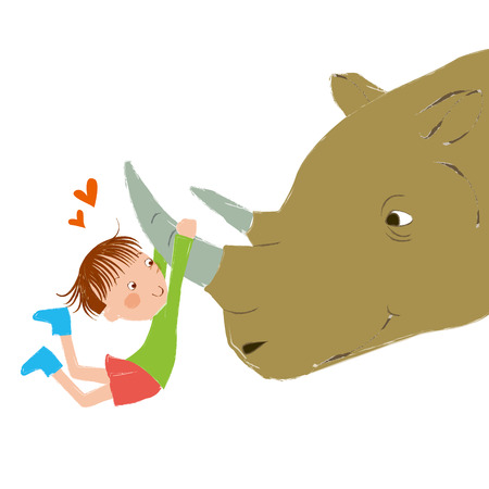 my best friend is a rhinoのイラスト素材