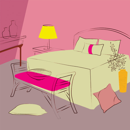 bedroom Interiorのイラスト素材
